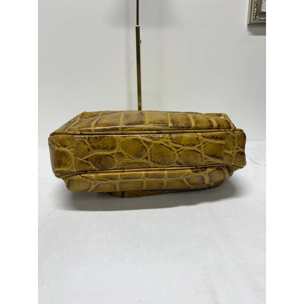 Brahmin Melbourne Croc Embossed Leather Hobo Shoulder Bag Adjustable Straps‎